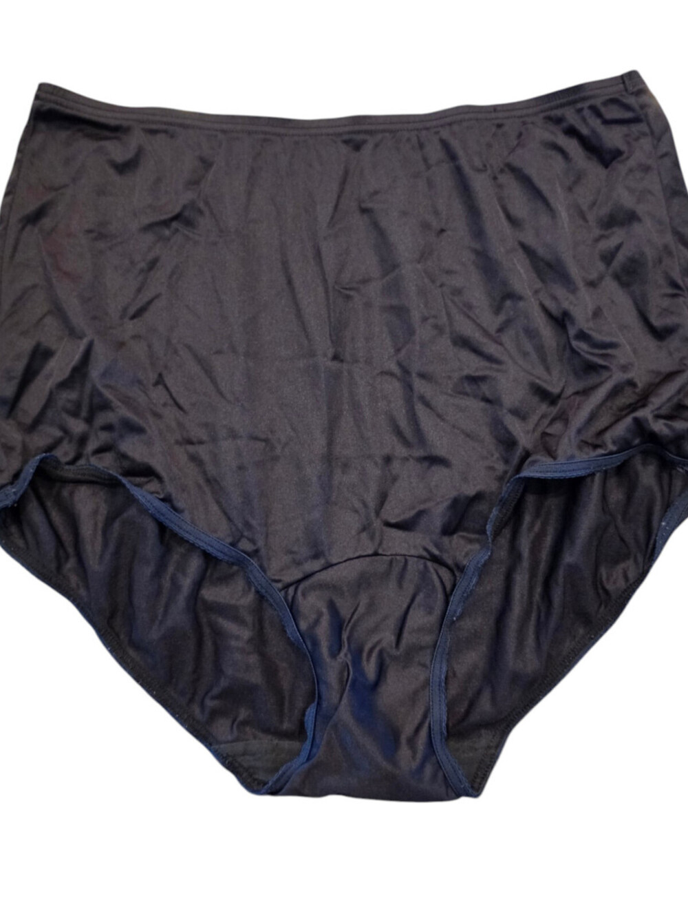 Vintage 1980s Vanity Fair Womens Sz 7 High Cut Brief Panties Black Nylon 15-712